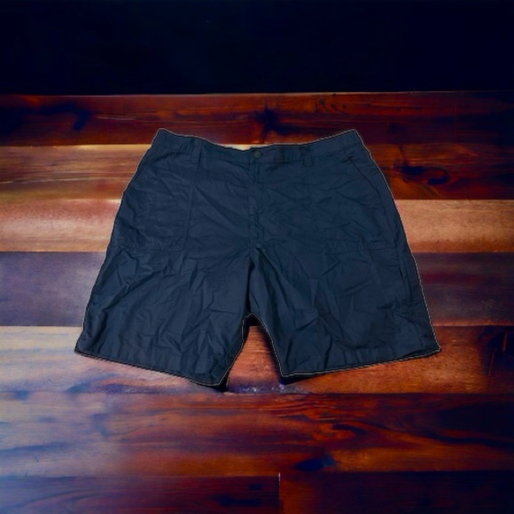 Wrangler Jeans Performance Mens Navy Blue Flat Front Shorts Size 42 9” Inseam